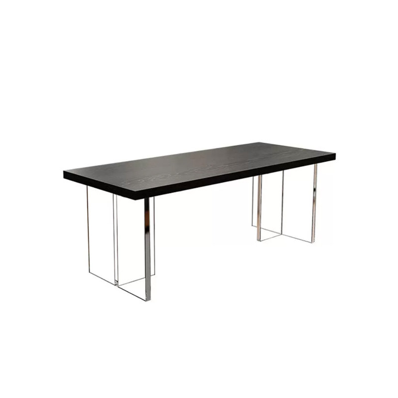 Ash Solid Wood Top Dining Table, 27.55" W x 55.11" L