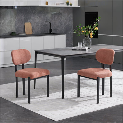 Ensemble de 2 chaises de salle à manger modernes, rembourrées Boucle