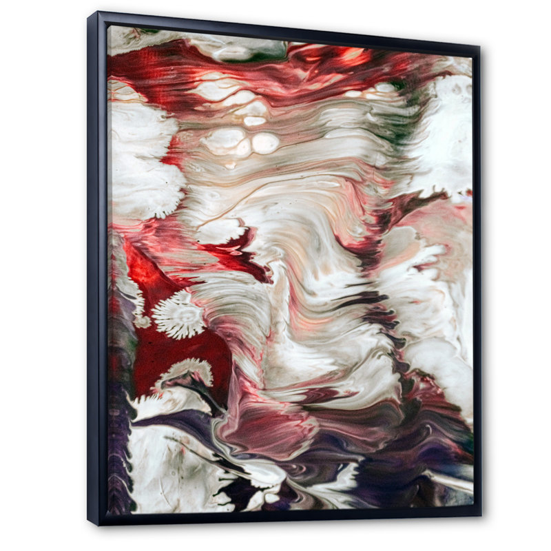 «Beautiful Mixed Abstract Fluid III», décoration murale moderne en toile, H 20 po x l 12 po x P 1 po, Cadre flottant noir