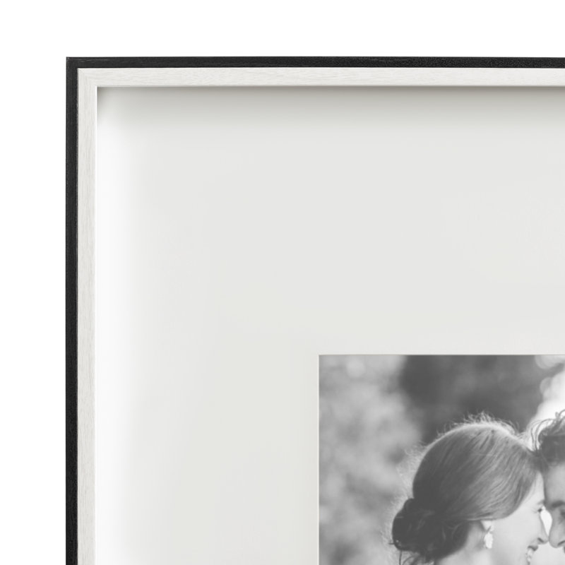 Develin Matte Plastic Single Picture Frame Set, 8" x 10", White/Black