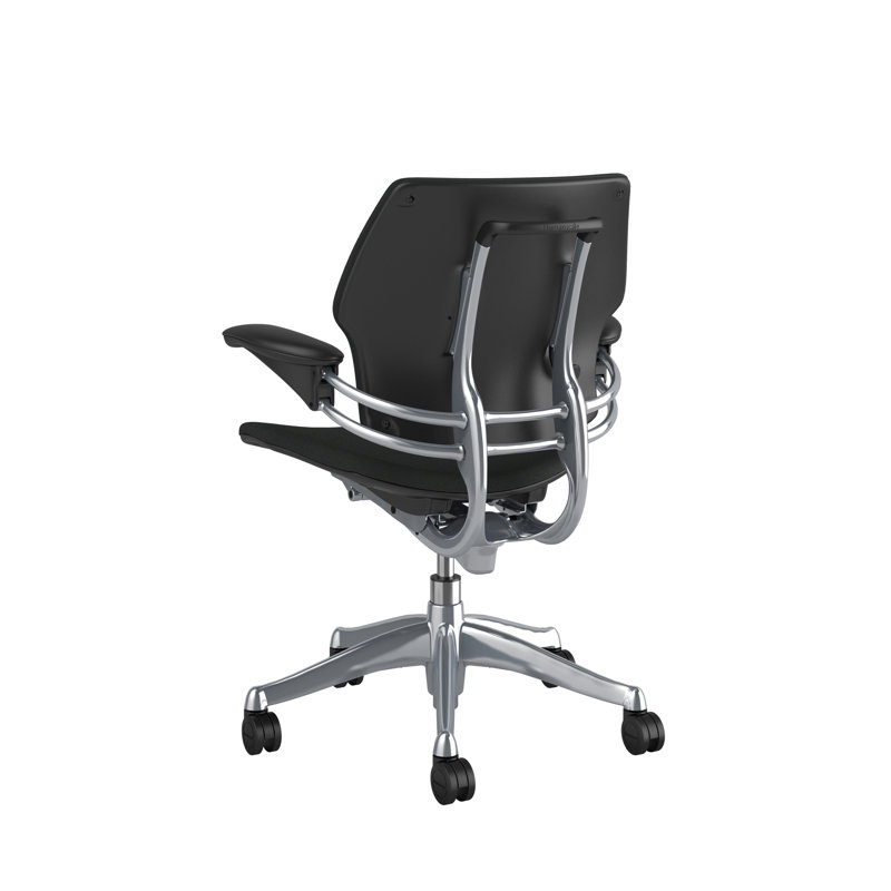 Freedom Task Chair, Polished Aluminum/Graphite, Pumpkin