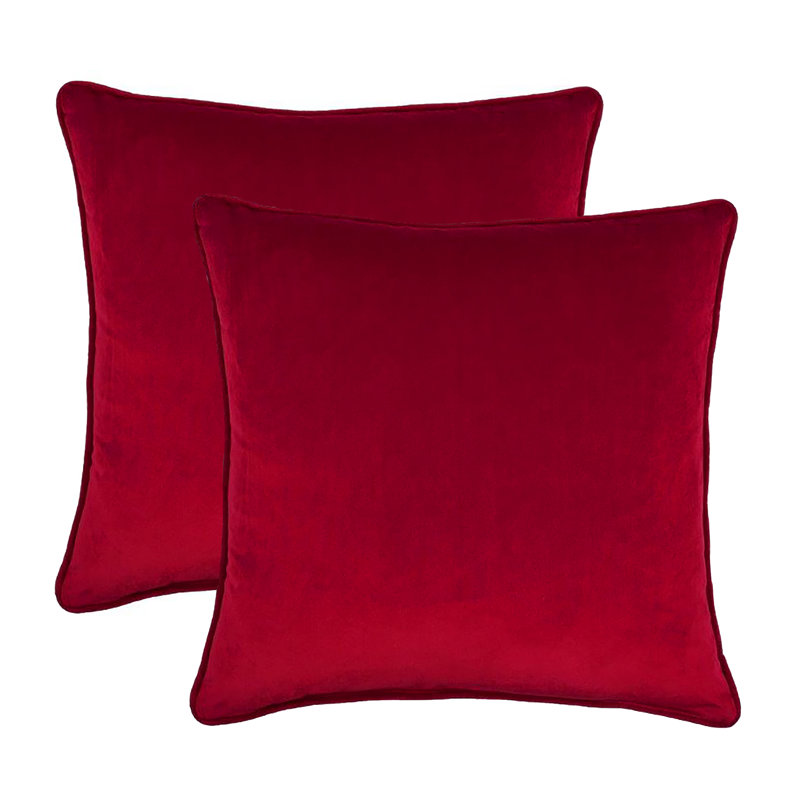 Velvet Reversible Throw Pillow, Red, 20" x 20"