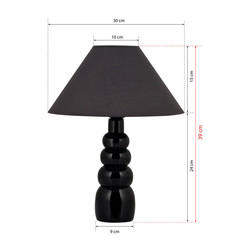 Lampe de table, Noir, Noir