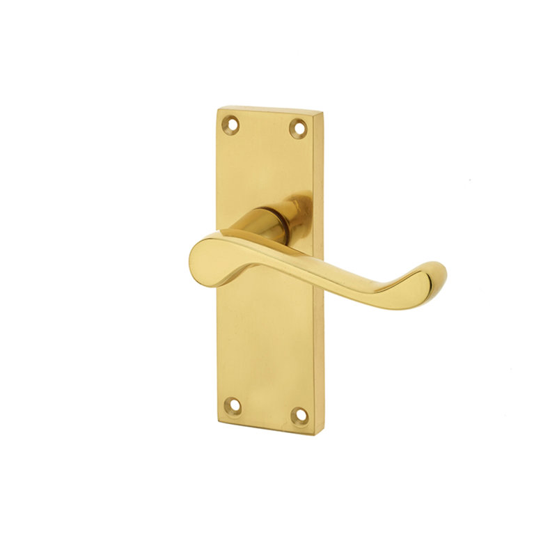 Victorian Door Handle, Polished Brass