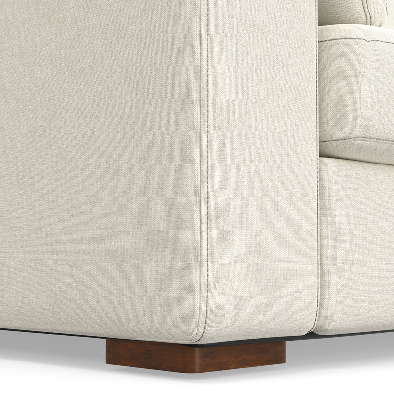 Charlie 78'' Cream Fabric Upholstered Lawson Sofa