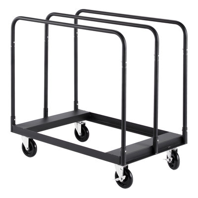 1800 lbs Capacity Steel Drywall Cart Dolly Black Swivel Casters