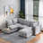 U-shaped Sectional Sofa Couch With A Movable Ottoman And A Coffee Table With Hidden Charging Devices-402062357