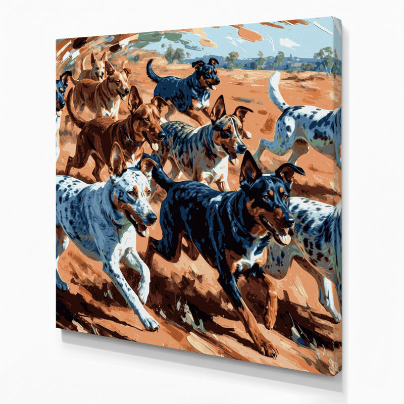«Dogs Koolie Brown», art mural sur toile, H 16 po x l 16 po