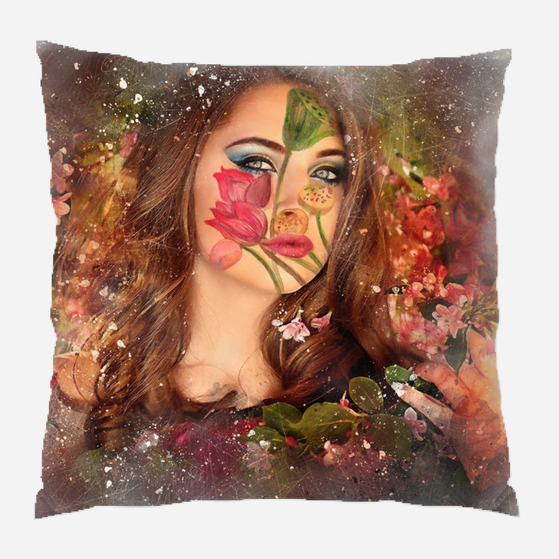 Coussin de fille fille Vergas, Intérieur, Microsuède