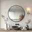 Miroir de salle de bain rond avec cadre en alliage d'aluminium et verre trempé-1915557816-1915557817