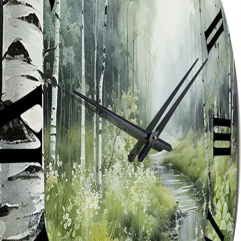 Birch Woods Ethereal Elegance V - Forest Wall Clock, Small