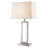 Silver Metal Table Lamp With White Rectangular Shade