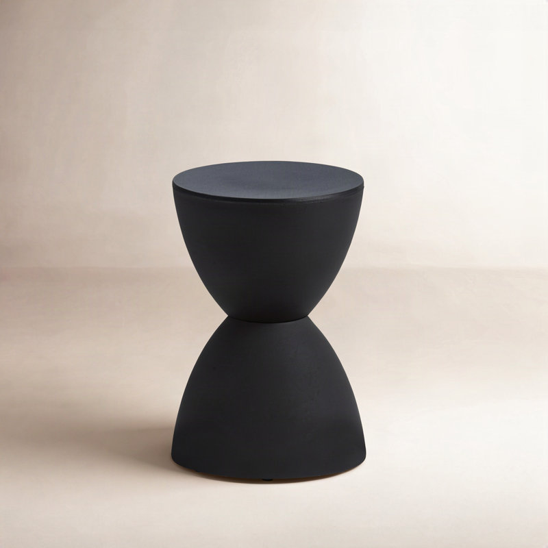 Burgess Water-Resistant Hourglass Plastic Accent Stool, Black