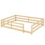 Lit pleine grandeur pour lit en bois de pin, garde-corps de clôture, chêne naturel, stable et confortable avec - Assemblage facile, multifonction, couleur chêne, L 77 po x l 58,1 po H 15,7 po-129628487-129628489