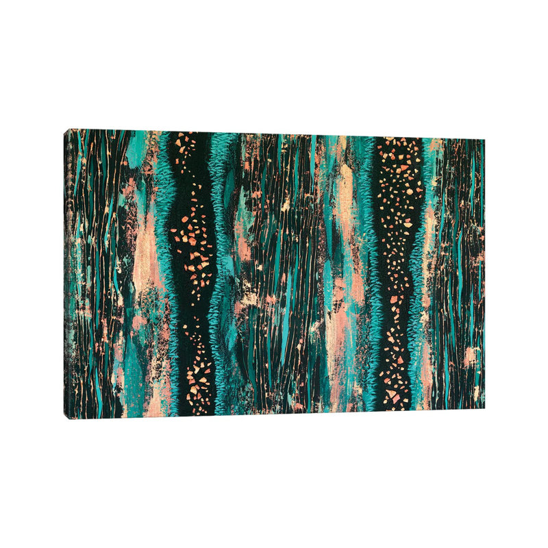 Teal Trees No. 2 Part 2 by Lisa Frances Judd - Wrapped Canvas Gallery-Wrapped Canvas Giclée, 20.32 cm H x 30.48 cm W