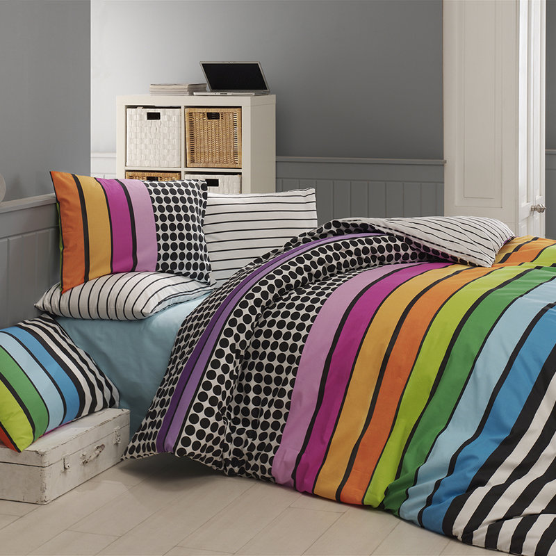 Percale Abstract Sheet Set, Twin Sheet Set with 2 Pillowcases