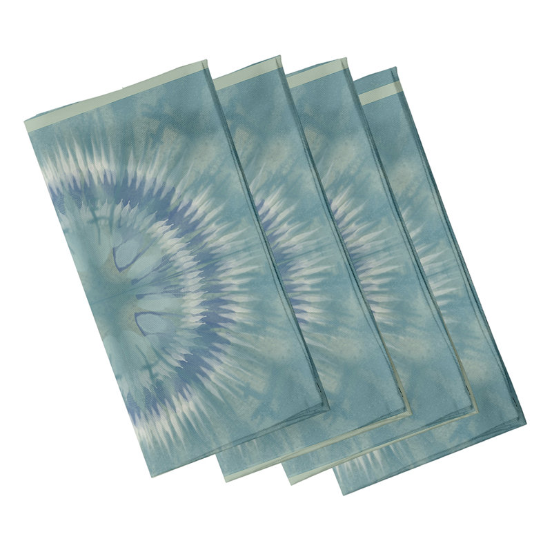 Alissiya Polyester Abstract Square Napkin, Green