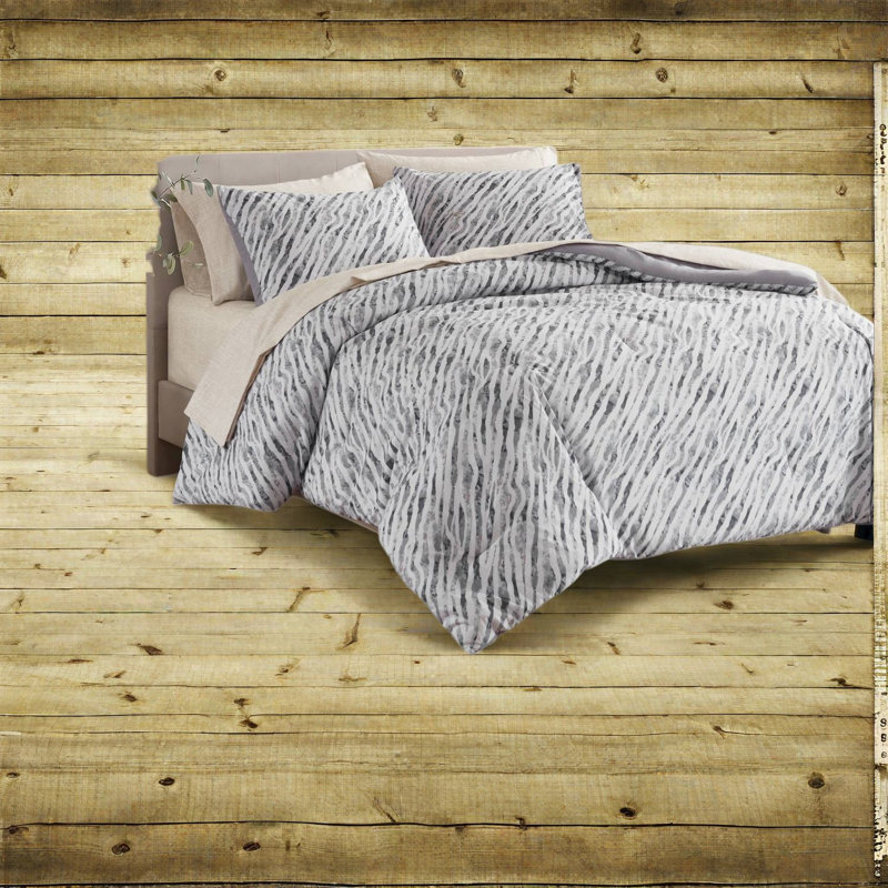 Ensemble de literie 1 pièce, couette grise en polyester, chambre moderne