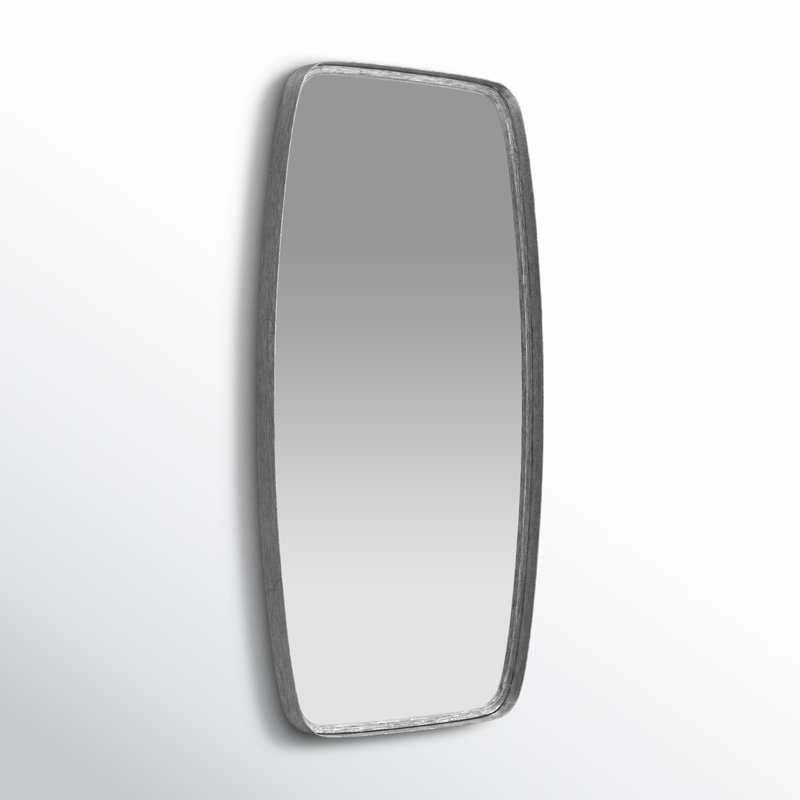 Belle Metal Flat Wall Mirror, Silver Leaf, 40" x 20"