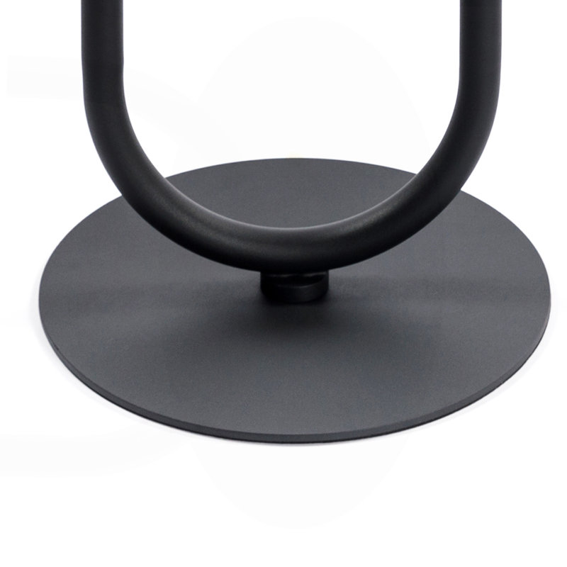 Lantern-Shaped Metal End Table, 24" H x 17.7" L x 17.7" W, Black