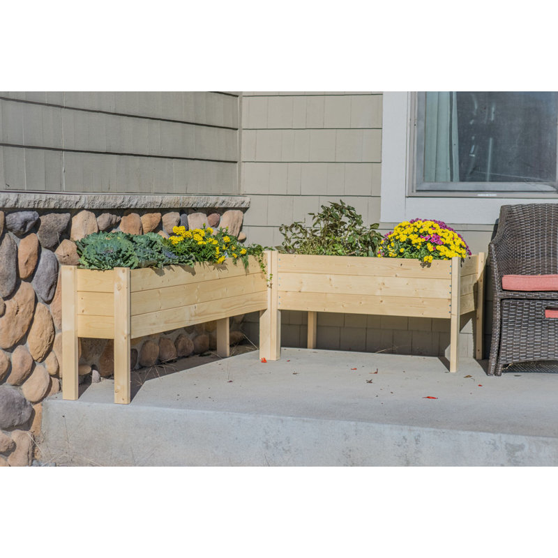 Fidelas Wood Elevated Planter, 60"L X 12" W X 22"H