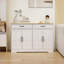 Armoires, buffet de rangement blanc cassé 47,95 po avec 2 tiroirs et 4 portes pour le salon / la salle à manger | Bois aggloméré | Cuisine