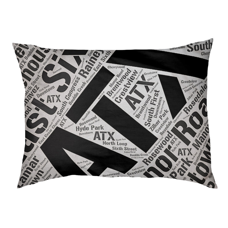 Coussin de chien « districts », Noir, Grand (l 40 po x P 30 po x H 14 po), Austin