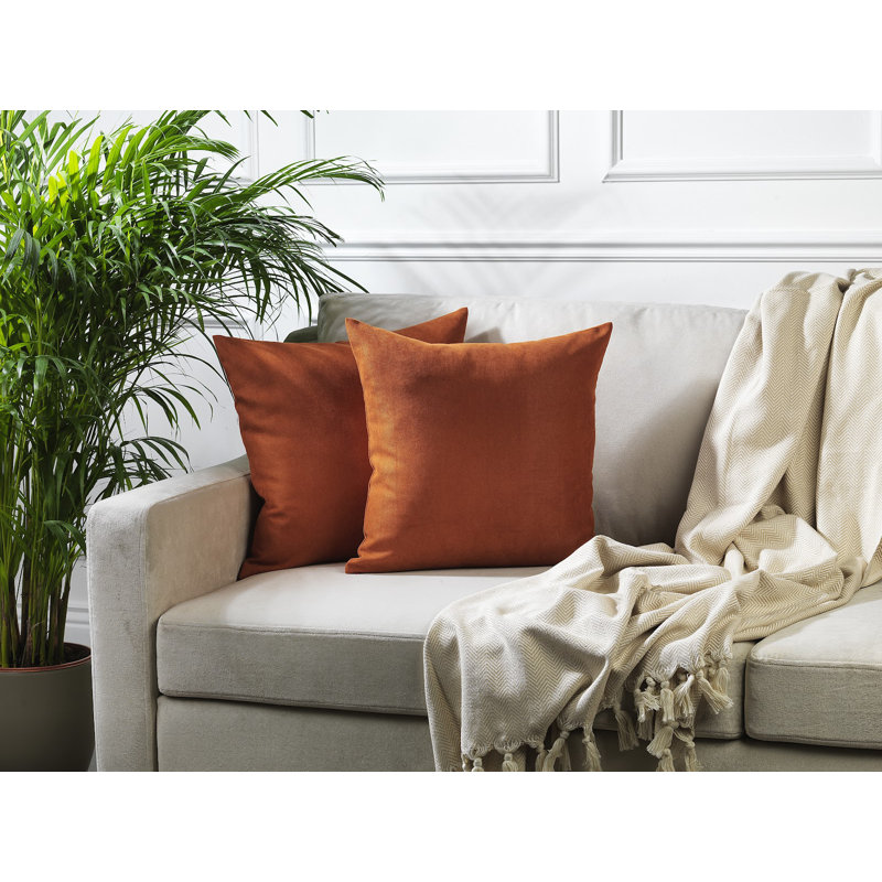 Decorative Throw Cushion Covers, Burnt Orange, 18" H x 18" W