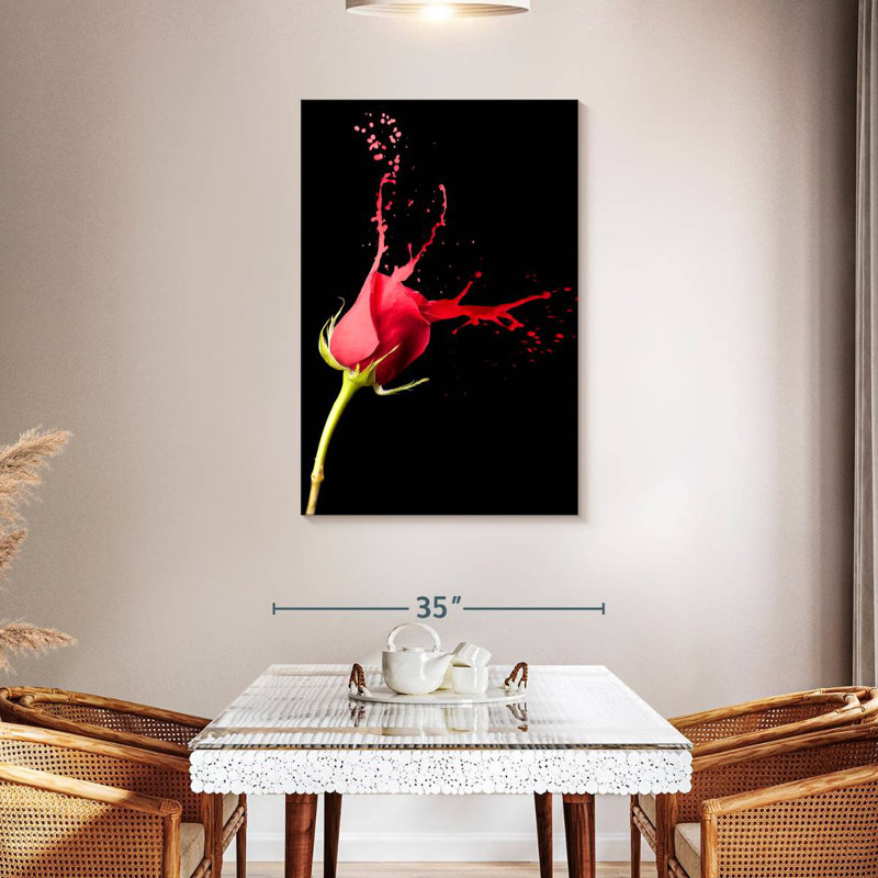 Harnek Red Rose Splash, 45" H x 30" W