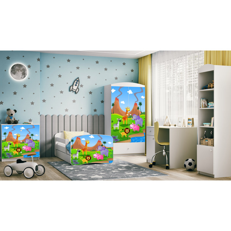 Cicero Drawer Convertible Bed and Mattress, Toddler (70 x 140 cm), White