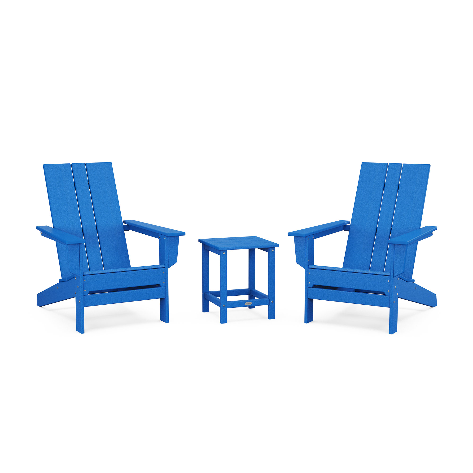 POLYWOOD x AllModern Adirondack Chairs with Table, Pacific Blue