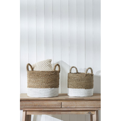 Hand Woven Wicker Laundry Hamper with Handles