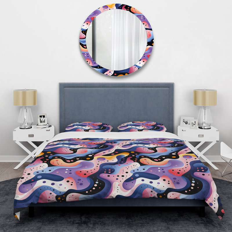 Ensemble de housse de couette multicolore Funky Cool, Housse de couette simple + 1 taie décorative stan