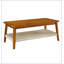 Table basse 47,25 "Mid-Century avec tablette tissée, table basse en rotin Boho avec rangement
