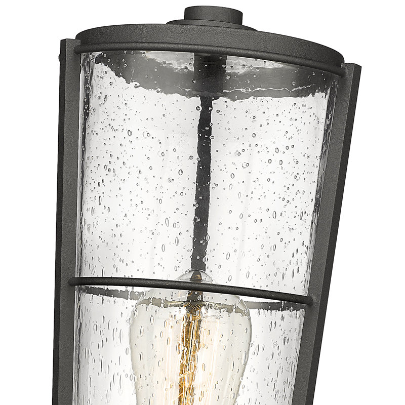 Tête de lanterne noire câblée à 1 lumière Charli, H 19,5 po x l 6 po x P 6 po