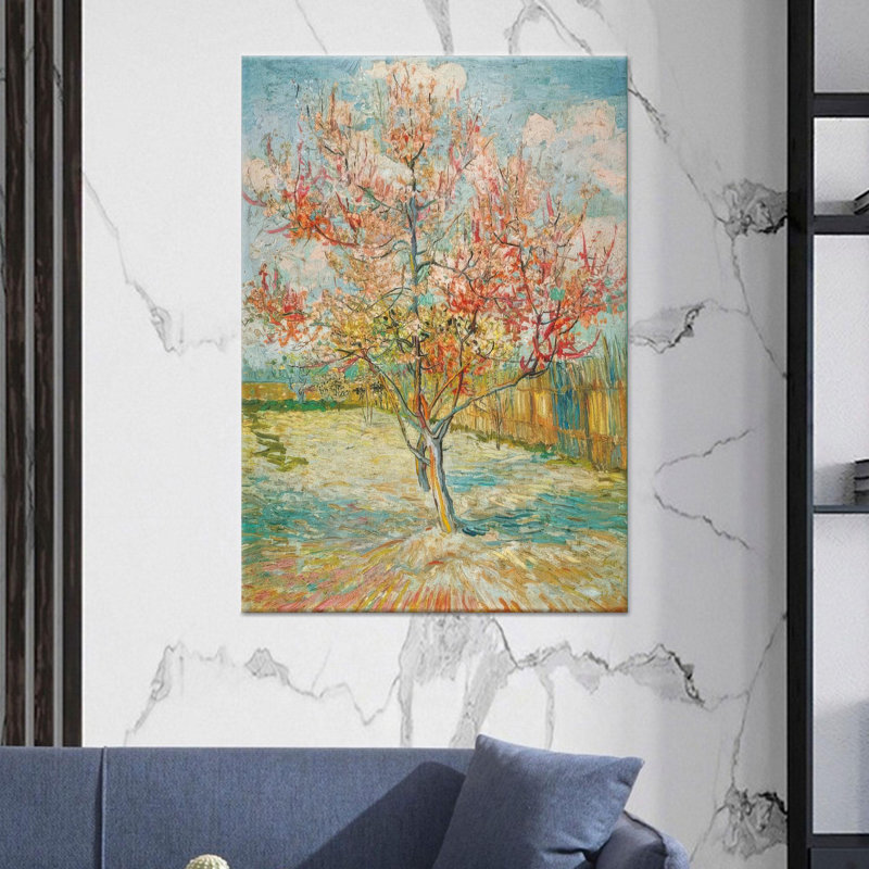 "Van Gogh Peach Blossom", reproduction d'art sur toile, printemps, 82,7 pouces de hauteur x 59,1 pouces de largeur