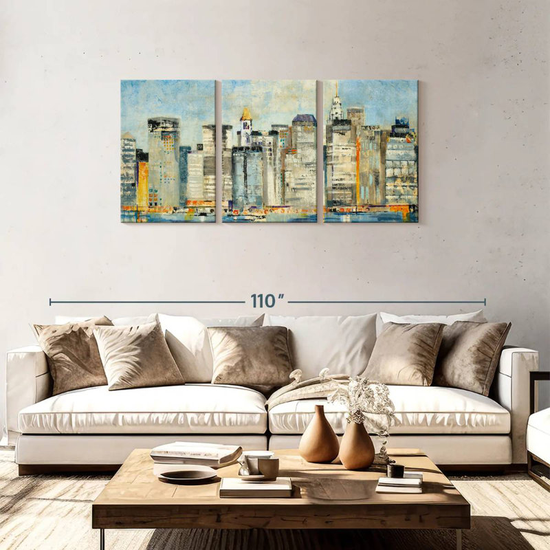 'Waterfront Skyline, 36" H x 74" W