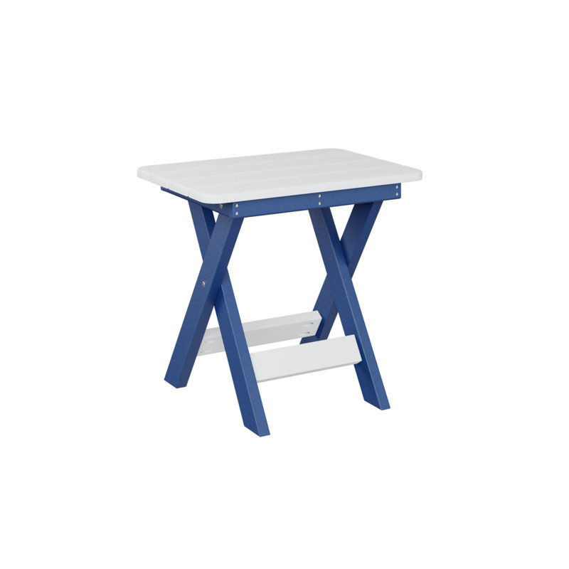 Berlin Gardens Folding End Table, Pacific Blue, White