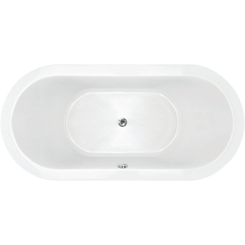 Loire 72'' L Alcove Soaking Bathtub, Matte White, Matte Black