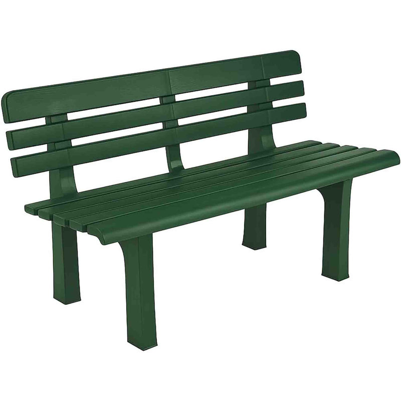 Plastic Outdoor Bench, Green