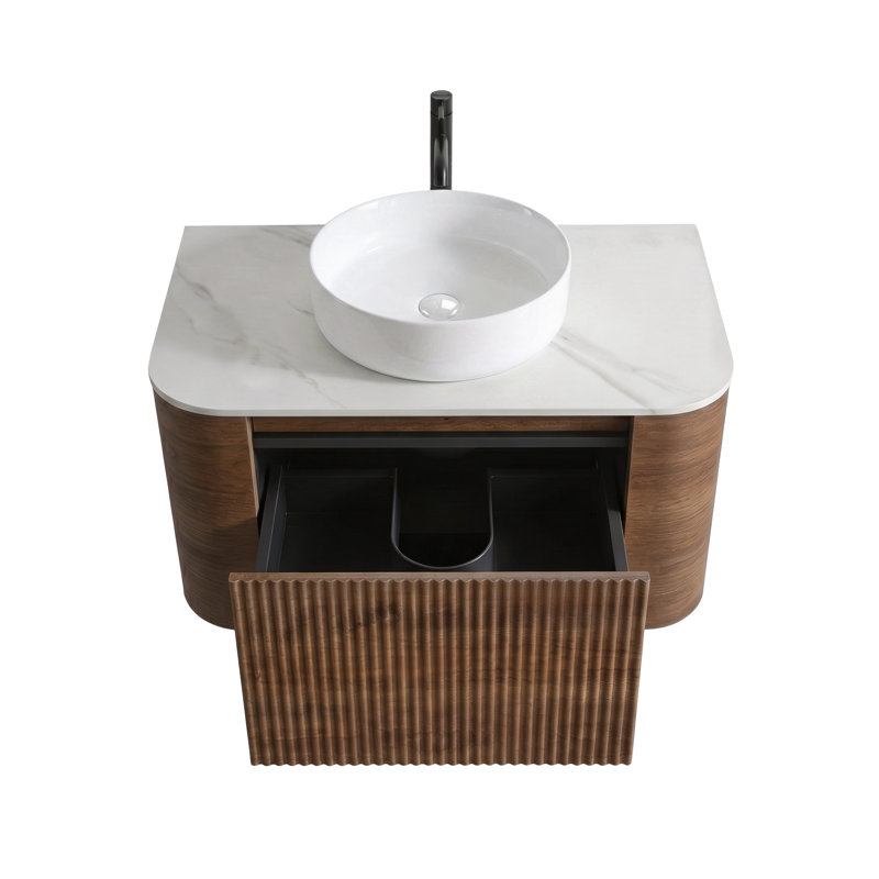 Meuble-lavabo Erba, Walnut, 30" W