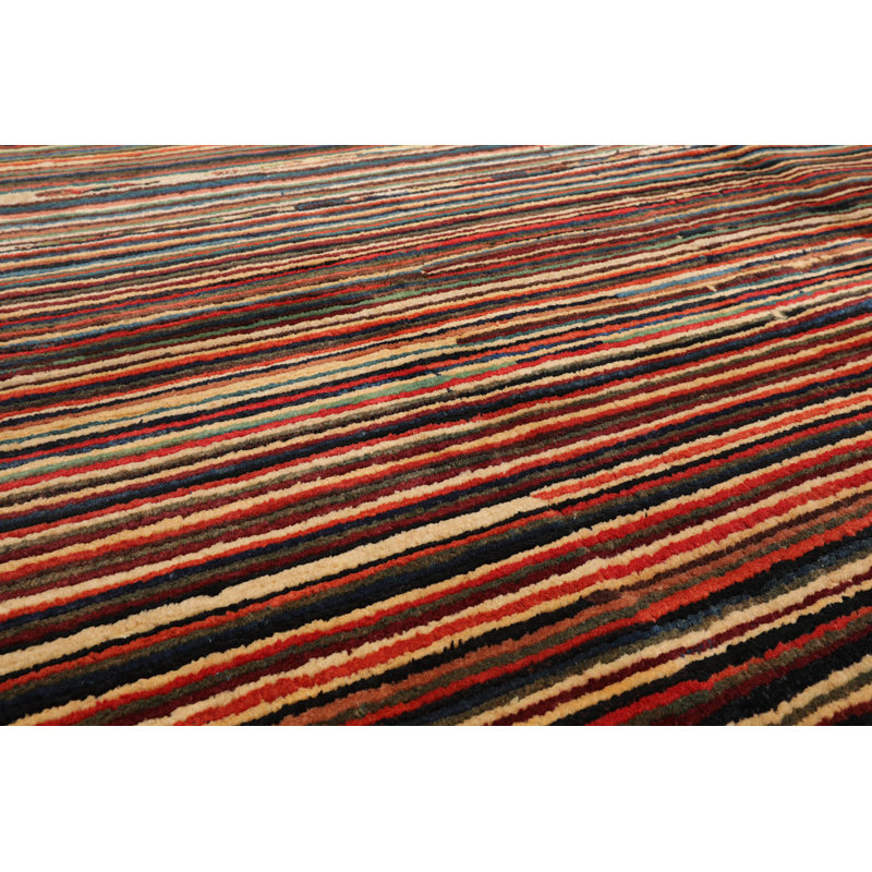 Tapis rectangulaire en laine de conception unique 6 pi 6 po x 9 pi 6 po Dareck