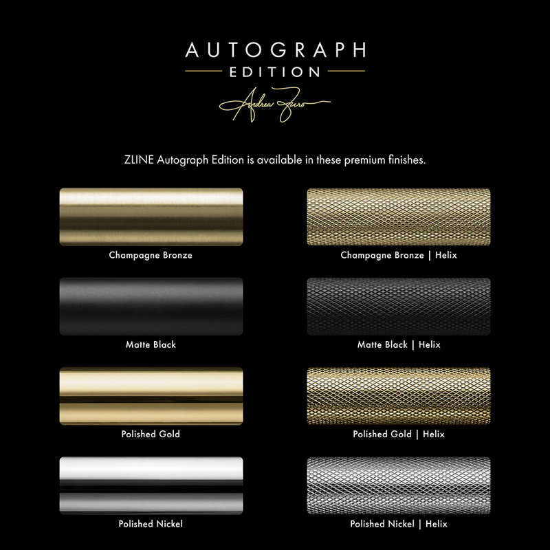 ZLINE 36" Autograph Edition 22.5 cu. ft Freestanding French Door Refrigerator with Ice Maker in Fingerprint, Champagne Bronze