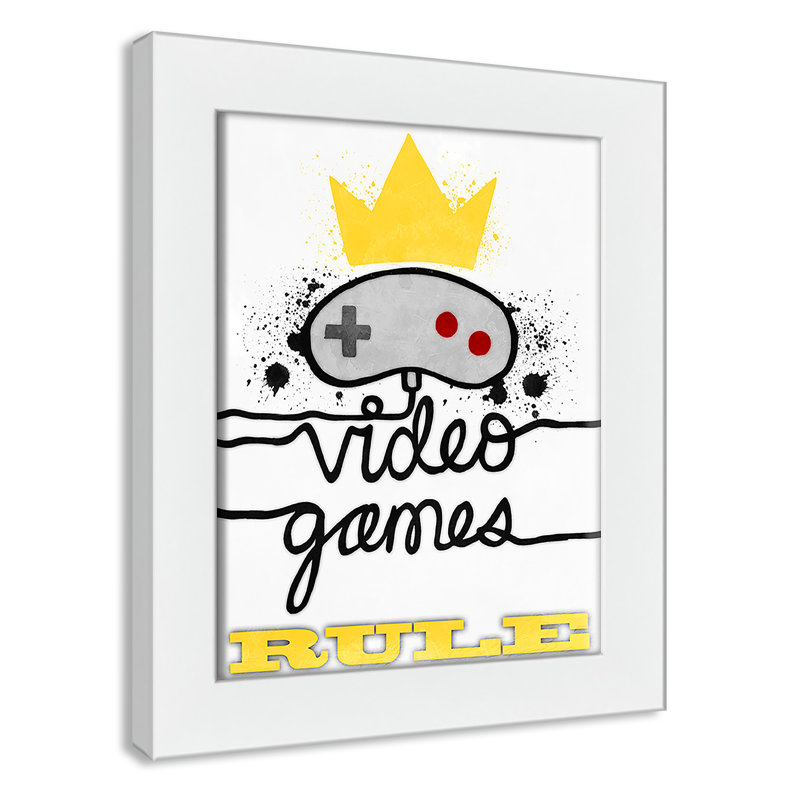Impression de papier règle de jeux vidéo, H 10 po x l 8 po x P 0,63 po, Cadre blanc
