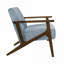 Fauteuil d'appoint classique classique gris avec structure en noyer foncé et revêtement en velours-720154901