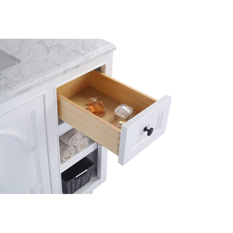 Ensemble de meuble-lavabo simple 36 po Mundy, Blanc, Noir mat