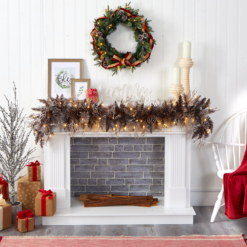 12'' in. Lighted Faux Garland