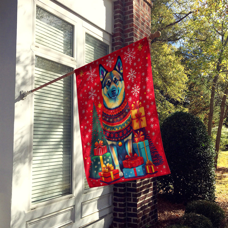 Drapeau de maison de Noël en polyester double face H 40 po x l 28 po