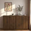 Buffet moderne cannelé avec tablettes réglables et poignées en métal-856280708