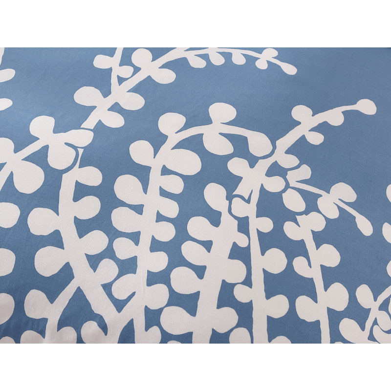 Twin Blue Cotton Branches Bedspread Cover Set